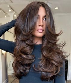 Long Haircut with Step Layers Layered Thick Hair, Haircuts For Long Hair With Layers, Long Layered Hair, Haircuts For Long Hair, American Beauty, Long Hair Cuts, Layered Haircuts