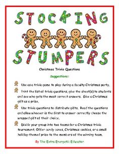 an advertisement for stocking stumpers featuring five gingerbread men