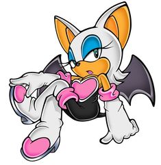 an image of a cartoon cat with pink and blue eyes holding a bat in her hand