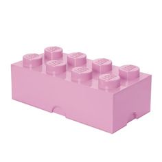 a pink lego brick with six small bricks in it