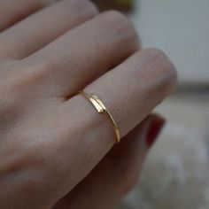 🔅Hand forged and hammered 18 gauge 14k gold filled wire ring, simple and dainty for everyday wear, perfectly stackable with other rings in my store.  This ring is absolutely the unique gift for the beloved one of any special occasions, birthday, anniversary, or make it a treat for yourself 🧡🧡 ♥ please note this exact ring was already sold, and this item is made to order. Due to handmade feature, every item is unique and can't be exactly the same from each other  ♥ I will send out your order within 5-7 working days, the regular shipping time as belows: * US: 1-2 weeks by China post. * AU and European countries: 2-3 weeks by China post. * Other countries: 2-3 weeks by regular international mail. For any questions, just convo me :) Simple 14k Gold Filled Midi Rings For Anniversary, Simple Hammered 14k Gold Rings, Simple Style Yellow Gold 14k Gold Filled Midi Rings, 14k Gold Filled Simple Midi Rings, Dainty Hammered Rings, Simple 14k Gold Filled Rings, Dainty Hammered Open Midi Rings, Simple Wire Rings, Wire Wrapped Jewelry Rings