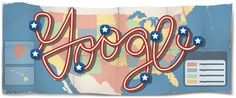 a map with the word hoppy written in red, white and blue stars on it