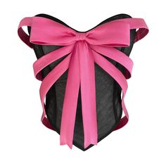 Pink & Black Bow Corset Couture, Skirt And Socks, Bow Corset, Lirika Matoshi, Handle With Care, Dolce E Gabbana, White Bow, Black Bow, Stage Outfits