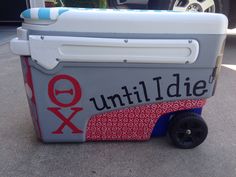 ΘΧ Theta Chi fraternity cooler Theta Chi Formal Cooler, Theta Chi Frat Cooler, Theta Chi Cooler, Formal Flask, Frat Banner, Theta Chi Fraternity, Beer Pong Table Diy, Frat Formal, Fraternity Cooler