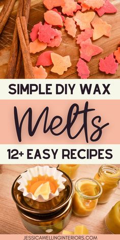 homemade diy wax melts recipe with cinnamon sticks and orange slices on the side