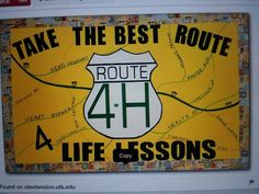 a sign that says take the best route 4 - h and life lessons on it