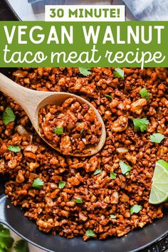 walnut vegan taco mean Walnut Meat Tacos, Walnut Taco Meat Vegan, Vegan Walnut Taco Meat, Walnut Meat Vegan, Vegetarian Taco Meat, Walnut Tacos, Vegan Taco Meat Recipe, Walnut Taco Meat, Spicy Walnuts