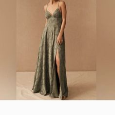 Regular Condition Green Olive Sage Dress, Olive Green Dresses, Textured Dress, Anthropologie Dress, Floral Applique, Wedding Guest, Olive Green, Anthropologie, Prom