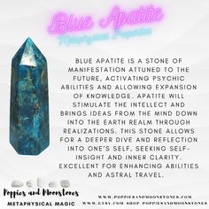 an advertisement for blue apatite