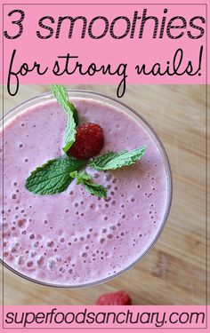 Make these 3 smoothies for stronger nails if you want yours to grow longer, shinier and not break easily! Eat For Energy, Stronger Nails, Natural Nail Care, Healthy Drinks Smoothies, Nail Care Routine