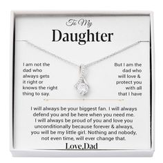 a necklace with the message to my daughter on it