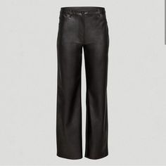 Questions? Leave A Comment Below! I’d Say These Are Low To Mid Rise. Leather Straight Leg Pants, Aritzia Pants, Aritzia Wilfred, Pants Black, Straight Leg Pants, Leg Pants, Black Pants, Pant Jumpsuit, Vegan Leather