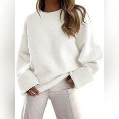 About This Item So Soft And Classic, This Forever Essential Pullover Sweater Is Featured In A Slouchy, Loose-Fit Silhouette With Plush Knit Detailing And Ribbed Neckline, Hems And Slightly Exaggerated Cuffs For Added Shape. Fit: Oversized- Loose Fit With Extra Volume. It's Knit With Warm,Soft And Fuzzy Yarn That's Made With A Blend Of Extra-Fine Merino Wool And Acrylic, Etc.. Sure To Be Your Top Pick To Pair With Staple Denim, A Tailored Trouser, Jeans, Leggings Or Sweet Skirt, This Timeless Fall Pullover Sweaters, Chunky Knit Top, Oversized Pullover Sweaters, Oversized Sweater Women, Pull Oversize, Pullover Outfit, Oversized Crewneck, Estilo Chic, Womens Turtleneck