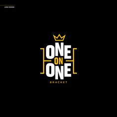 the one on one bracket logo is shown in yellow and black, with a crown above it