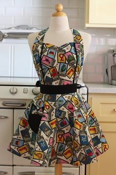 a dress on a mannequin in a kitchen