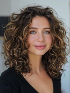 mean hours in front of the mirror. With Mid Length Perm, Curly Hair Hairstyles Medium, Curly Medium Hairstyles, Curly Hairstyles Shoulder Length, Medium Hairstyles Women, Hairstyles Shoulder Length Hair, Curly Hair With Layers, Medium Curly Hairstyles, Hairstyles Shoulder Length