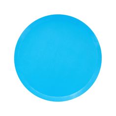 a blue frisbee on a white background