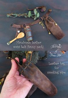 Diy Druid Accessories, Medieval Fantasy Accessories, Larp Accessories Diy, Diy Medieval Accessories, Ren Faire Props, Ren Faire Leather Accessories, Diy Elf Accessories, Renfaire Patterns, Ren Faire Trinket Trading