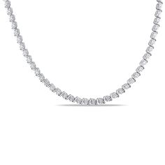 1/2 CT. T.W. Diamond "S" Tennis Necklace in Sterling Silver - 17"|Zales A Necklaces, Infinity Diamond Ring, Jewelry Book, Diamond Tennis Necklace, Silver Necklaces Women, Classic Necklace, Diamond Necklaces, Tennis Necklace, Diamond Heart