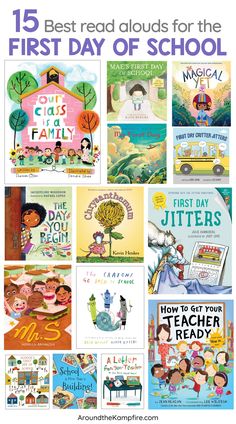 children's books with the title 15 best read alouds for the first day of school