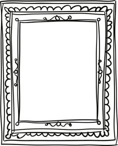 a square frame with scalloped edges in black and white, on a plain background