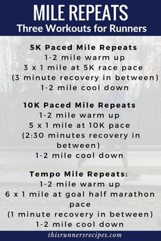 a poster with instructions on how to do the mile - high workouts for runners