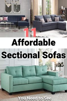 two different sectional sofas with the same color scheme