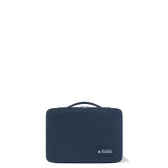 a blue briefcase bag on a white background