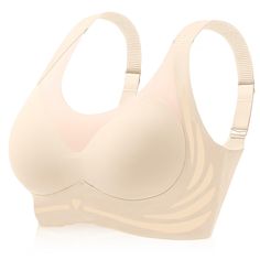 PRICES MAY VARY. ✔Made of durable compression fabric, back support bra prevents breast sagging, embraces your body well and deepens your cleavages while remaining super lightweight and breathable. ✔Wireless design and exclusive Natural shaping effect from womens wireless bra provide instant breast sculpting & contouring! 5D seamed cups & wide side wings directly compress the breast without leaving traces. ✔Back smoothing bra for women with a low back and extra-wide sides, It will give shape and