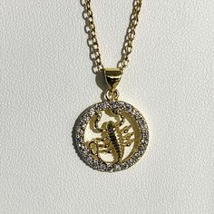 Stunning Gold Plated Cz Zodiac Astrology Pendant Necklace. Scorpio Zodiac Pendant Necklace, Braided Necklace, Zodiac Pendant, Beaded Pendant Necklace, Zodiac Astrology, Black Jewelry, Handcrafted Necklace, Rhinestone Necklace, Star Pendant