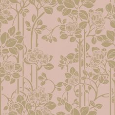 a wallpaper with flowers and leaves on it