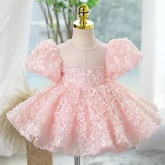 Flower Gril Dress Summer High Children's Princess Pink Sweet Wedding Little Girl Birthday Luxury Birthday Party, Carters Baby Clothes, Kids Dress Collection, Vestidos Color Rosa, Luxury Birthday, Designer Party Dresses, Designer Baby Clothes, Slim Girl, Birthday Party Dress