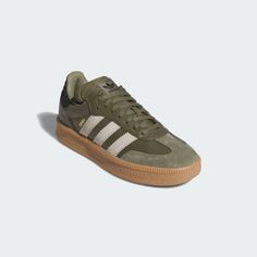 adidas Samba XLG Shoes - Green | Free Shipping with adiClub | adidas US Adidas Samba Green, Green Sambas, Samba Adidas Outfit, Adidas Samba Outfits, Soccer Trainer, Samba Outfits, Adidas Samba Outfit, Samba Outfit, Sporty Shoes