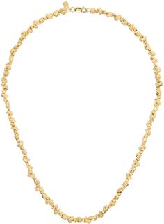 Beaded necklace in 18k gold vermeil. · Textured detailing throughout · Logo plaque at lobster-clasp fastening · L20 Available exclusively at SSENSE. Supplier color: Gold Veneda Carter Jewelry, Carter Jewelry, Veneda Carter, Accessories Jewelry Necklace, Style Jewelry, Gold Vermeil, Lobster Clasp, Jewelry Collection, Jewelry Accessories