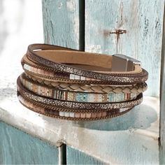 Nwt Boho Multi-Layered Faux Leather Cuff Bracelet Size 7.68” Spring, Summer, Fall, Winter, Holiday, Trendy, Comfy, Boho, Bohemian, Beach, Corporate Casual, Casual, Preppy, Dressy, Chic, Simple, Office, Professional, Work, Everyday, Work, Career, Hippie, Staple, Basic, Boutique, Designer, Luxury, Flowy, Vacation, Beach, Oversized, Soft, Silky, Vintage, Home Decor Boho Chic Accessories, Faux Leather Bracelets, Stil Boho, Snap Bracelets, Beaded Cuff Bracelet, Buckle Bracelet, Boho Leather, Bohemian Bracelets, Styl Boho