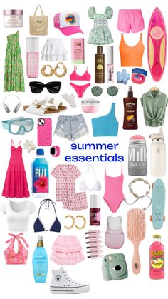 #outfitinspo #vibes #beauty #summermoodboard #summer #summeraesthetic Summer Girl Essentials, Summer Bag Essentials, Summer Must Haves, Summer Necessities, Beach Bag Essentials, Summer Prep, Summer Wishlist, Summer Shopping, Preppy Summer Outfits