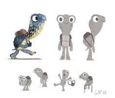 some very cute cartoon animals with big eyes