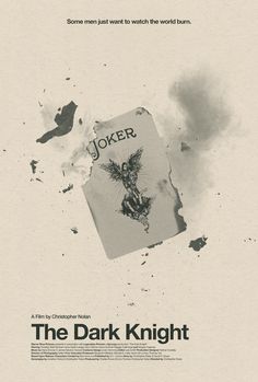 a movie poster for the dark knight with an image of joker on it's back