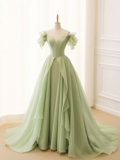 Prom Dress Green, Graduation Dresses Long, Tulle Long Prom Dress, Green Tulle, فستان سهرة