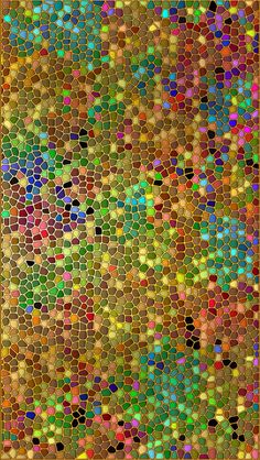 an abstract mosaic pattern with many colors