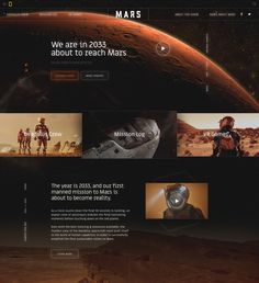 an image of the mars website homepage