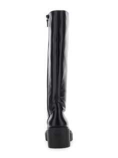 Knee-high boots Black Round toe Side zip closure Embossed logo on the rear Chunky rubber sole Low block heel Patent leather Heel height: 7 cmComposition: Black Knee High Boots, Chloe Purses, Black Knees, Patent Leather Heels, Saint Laurent Shoes, Sneaker Wedge, Manolo Blahnik, Stuart Weitzman, Luxury Shoes