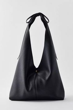 Kimchi Blue Bow Faux Leather Hobo Bag | Urban Outfitters Practical Bags For Women, Black Slouchy Bag, Slouchy Bag Outfit, Slouchy Shoulder Bag, Brown Hobo Bag, Everyday Black Bag, Hobo Bag Outfit, Going Out Purse, Big Shoulder Bag