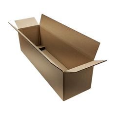 an open cardboard box on a white background with clipping for the bottom and sides