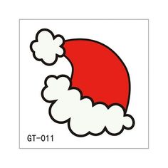 a santa hat with white clouds and red on the top, in front of a white background