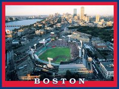 an aerial view of boston with the city in the background