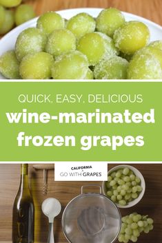 wine - marinated frozen grapes are an easy and delicious appetizer