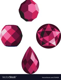 three pink diamond shapes with drops on the bottom and one in the middle, set against a white background