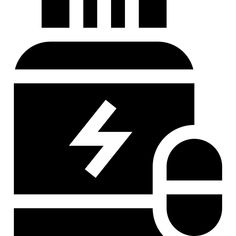 a black and white image of a battery with a bolt in the center, on a white background