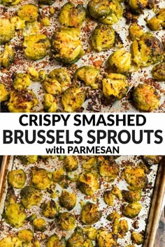 crispy smashed brussel sprouts with parmesan